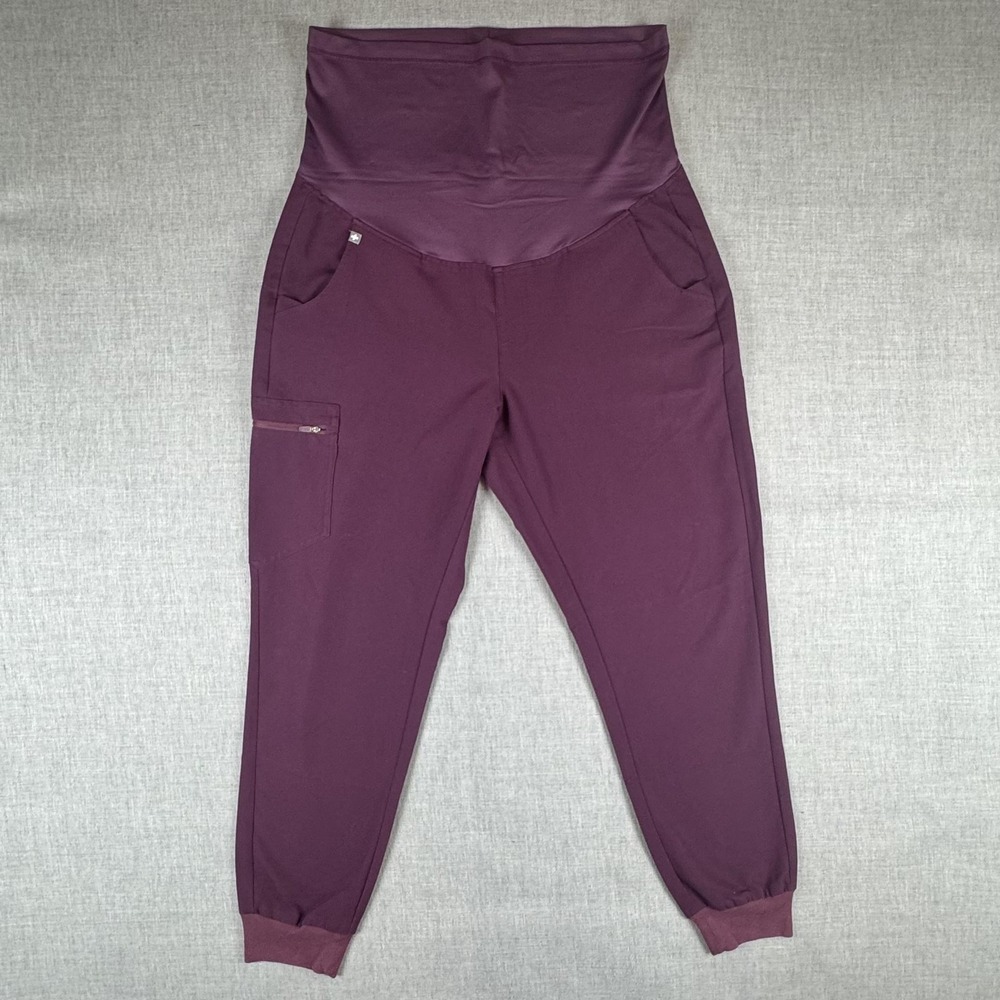 FIGS Maternity Scrub Set Womens Large Purple Jogger Pants Top Pockets Workwear - Picture 8 of 16